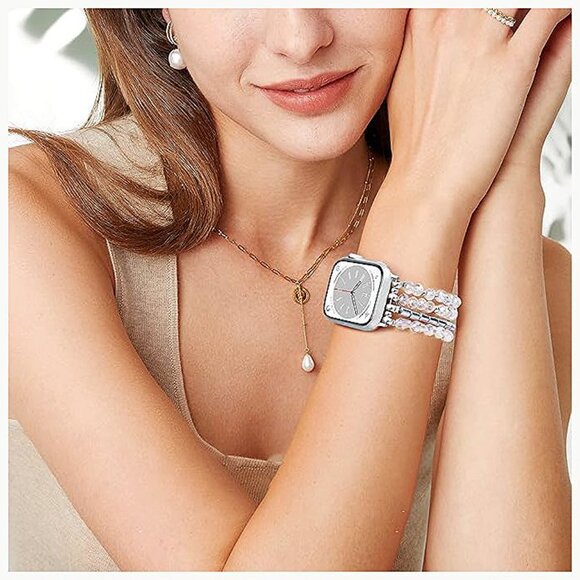 Bracelet Compatible with Apple Watch Band 38mm 40mm 41mm Women, Clear - Picture 6 of 6